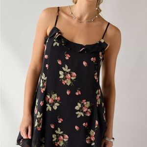 Urban Outfitters Black Floral Mini Dress